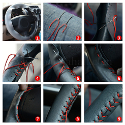 DIY Hand Sewing Genuine Leather Steering Wheel Cover&nbsp;AJEW-WH0189-32