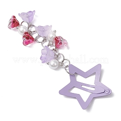2Pcs Glass Beads and Alloy Star Snap Hair Clips&nbsp;PHAR-JH00123