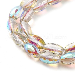 Electroplate Transparent Glass Beads Strands&nbsp;EGLA-M032-02A-HR02