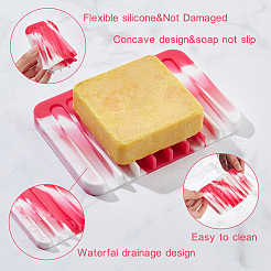 4Pcs 4 Colors Marble Pattern Silicone Soap Dishes&nbsp;AJEW-GA0005-74