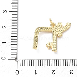 Brass Micro Pave Clear Cubic Zirconia Pendants&nbsp;KK-CBA56EF-06G