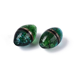 Two Tone Color Handmade Foil Glass Beads&nbsp;FOIL-Q001-01B