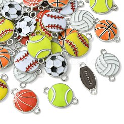 40Pcs 8 Styles Sports Theme Alloy Enamel Connector Charms&nbsp;ENAM-CJ0005-90