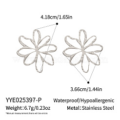 304 Stainless Steel Hollow Flower Stud Earrings&nbsp;CB8096-2