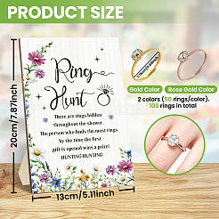 100Pcs Adjustable Alloy Rhinestone Finger Rings&nbsp;RJEW-CL0001-03C