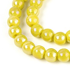 Electroplate Opaque Glass Beads Strands&nbsp;GLAA-T032-P6mm-AB16