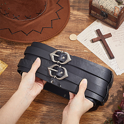 Vintage PU Leather & Alloy Viking Chain Belts for Men&nbsp;AJEW-WH0077-132A