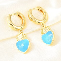 Valentine's Day Brass Hoop Earrings&nbsp;EJEW-Z164-11G