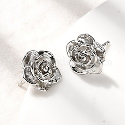 Brass Flower Stud Earrings&nbsp;EJEW-P322-06A-P