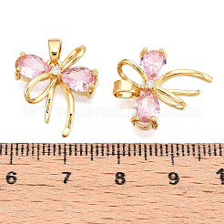 Brass Micro Pave Cubic Zirconia Pendants&nbsp;KK-N254-230G