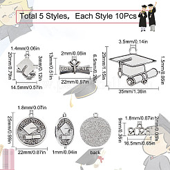 50Pcs 5 Style Tibetan Style Alloy Pendants&nbsp;FIND-SC0003-70