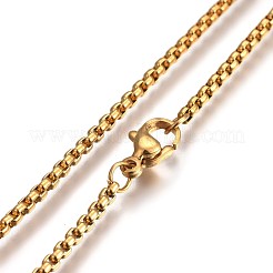 304 Stainless Steel Box Chain Necklaces&nbsp;NJEW-O110-05A-G