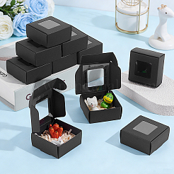 30Pcs Foldable Square Paper Storage Gift Boxes with Visible Window&nbsp;CON-PH0003-62C