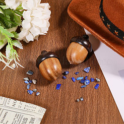 Wooden Acorn Box Jewelry Pendants&nbsp;WOOD-WH0029-87B