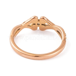PVD Vacuum Plating 304 Stainless Steel Flower Finger Ring&nbsp;RJEW-C086-03-RG