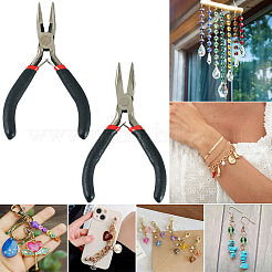 2Pcs 2 Styles Carbon Steel Chain Nose Pliers for Jewelry Making Supplies&nbsp;TOOL-TADJ0001-07
