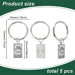 5Pcs 5 Styles Zinc Alloy Pendants Keychains&nbsp;FIND-HY0004-10