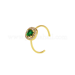 Stainless Steel Micro Pave Cubic Zirconia Adjustable Open Cuff Rings for Women&nbsp;UZ5362-4