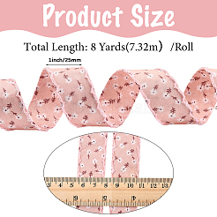 1 Roll Flower Printed Polyester Ribbons&nbsp;SRIB-CY0001-11