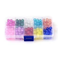 Spray Painted Transparent Crackle Glass Beads Strands&nbsp;CCG-X0002-B