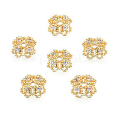 Brass Pave Clear Cubic Zirconia Bead Cap&nbsp;KK-N259-34