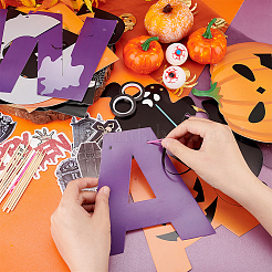 Halloween Decoration Paper Flag Banners&nbsp;DIY-WH0453-12B
