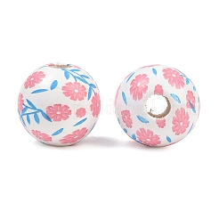 Printed Wood European Beads&nbsp;WOOD-G029-06C
