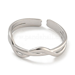 304 Stainless Steel Open Cuff Ring for Women&nbsp;RJEW-U014-08P