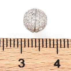 925 Sterling Silver Micro Pave Clear Cubic Zirconia Screw Clasps&nbsp;STER-U005-04P
