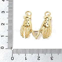 Brass Clear Cubic Zirconia Pendants&nbsp;KK-H267-033G