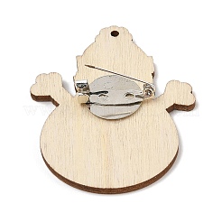 Christmas Theme Wood Printed Brooches for Women&nbsp;LS-JEWB-Z029-01C