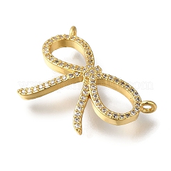 Rack Plating Brass Micro Pave Clear Cubic Zirconia Pendants&nbsp;KK-G500-10G