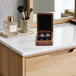 Wood Cuff-link Gift Storage Magnetic Boxes&nbsp;CON-WH0089-265A