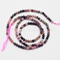Natural Multicolor Tourmaline Round Bead Strands&nbsp;G-I162-01-3mm