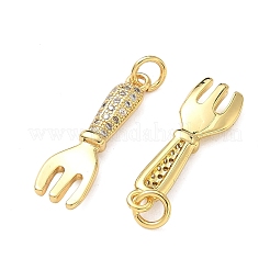 Brass Micro Pave Clear Cubic Zirconia Pendants&nbsp;KK-F930-15G