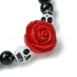 Halloween Theme 7.5mm Round Acrylic Beaded Stretch Bracelets&nbsp;BJEW-JB10881