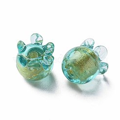 Handmade Gold Foil Lampwork Beads&nbsp;FOIL-T004-04A