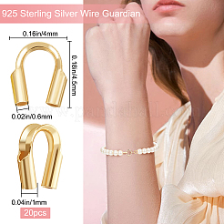 20Pcs 925 Sterling Silver Wire Guardian and Protectors&nbsp;STER-BBC0006-06A