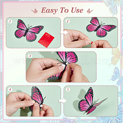 4 Sets 4 Colors PVC Artifical Butterfly Wall Decorations&nbsp;DIY-NB0012-50