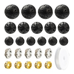 76Pcs Natural Lava Rock Round Beads for DIY Bracelet Making&nbsp;DIY-FS0002-01