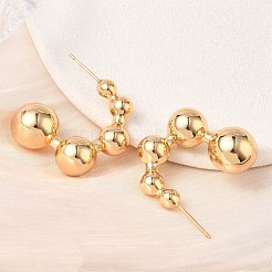 Brass Stud Earrings for Women&nbsp;KK-CBAD851-10G