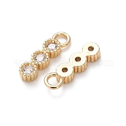 Brass Micro Pave Clear Cubic Zirconia Charms&nbsp;KK-C253-02B-G