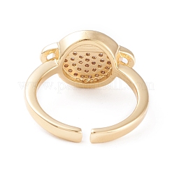 Brass Micro Pave Clear Cubic Zirconia Cuff Rings&nbsp;RJEW-F102-11G