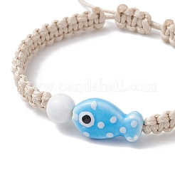 3Pcs Adjustable Handmade Porcelain Beads Braided Bead Bracelets for Children&nbsp;BJEW-JB11969