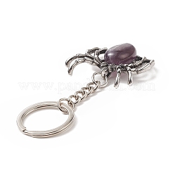 Spider Natural Amethyst Pendant Keychain&nbsp;KEYC-C015-01B