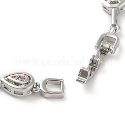 Brass Micro Pave Cubic Zirconia Chain Necklaces &nbsp;NJEW-L170-11P-02