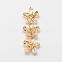 Brass Micro Pave Cubic Zirconia Links&nbsp;ZIRC-A003-02G