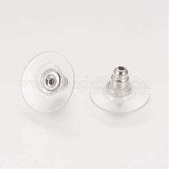 Brass Bullet Clutch Bullet Clutch Earring Backs with Pad&nbsp;KK-E446-14P
