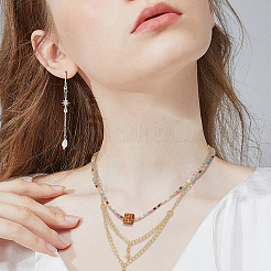 24Pcs 2 Colors Brass Cubic Zirconia Pendants&nbsp;PALLOY-BC00005