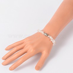 3D Buddha Head Gemstone Beaded Stretch Bracelets&nbsp;BJEW-JB01805-04